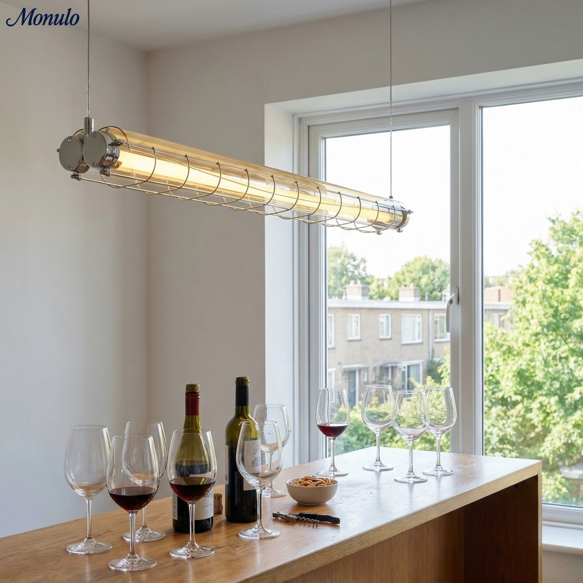 Artisan Glass Linearity Chandelier Iron Metal Glass Polished Silver Finish | Esilora