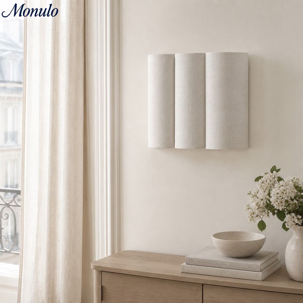 Linbron Natural Linen Sconce – Diffused Glow for Open Concept Living Spaces | Esilora