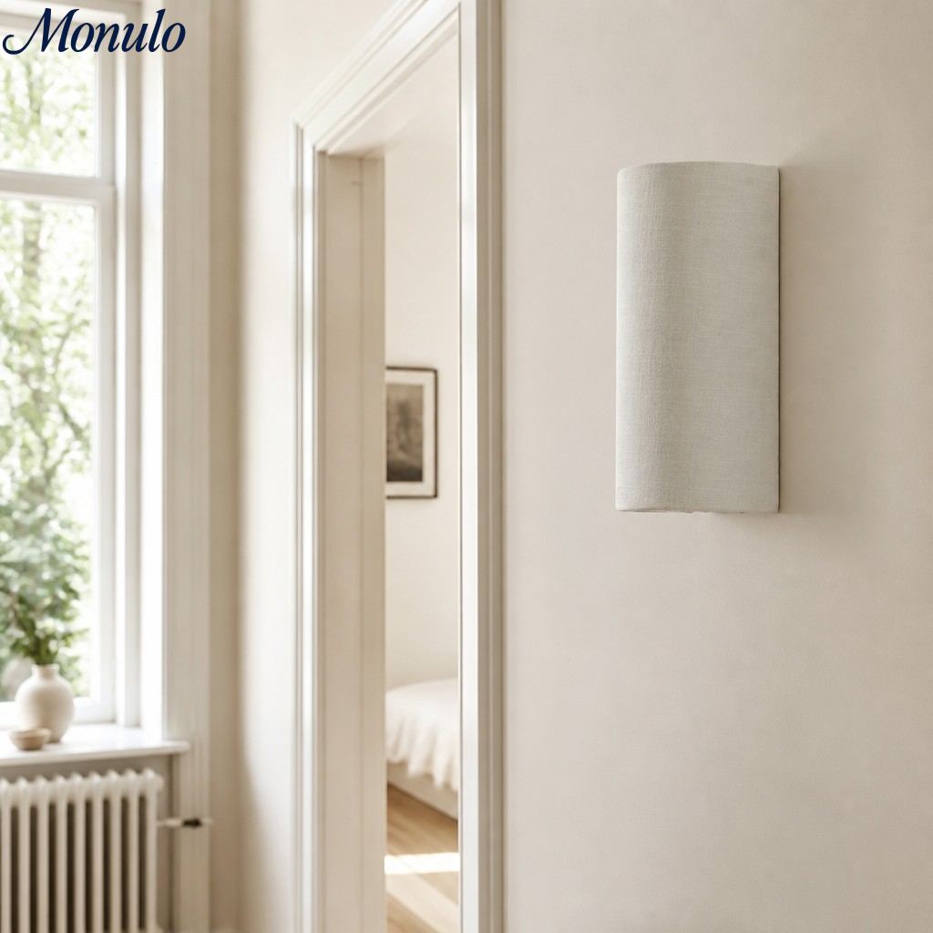 Linbron Natural Linen Sconce – Diffused Glow for Open Concept Living Spaces | Esilora
