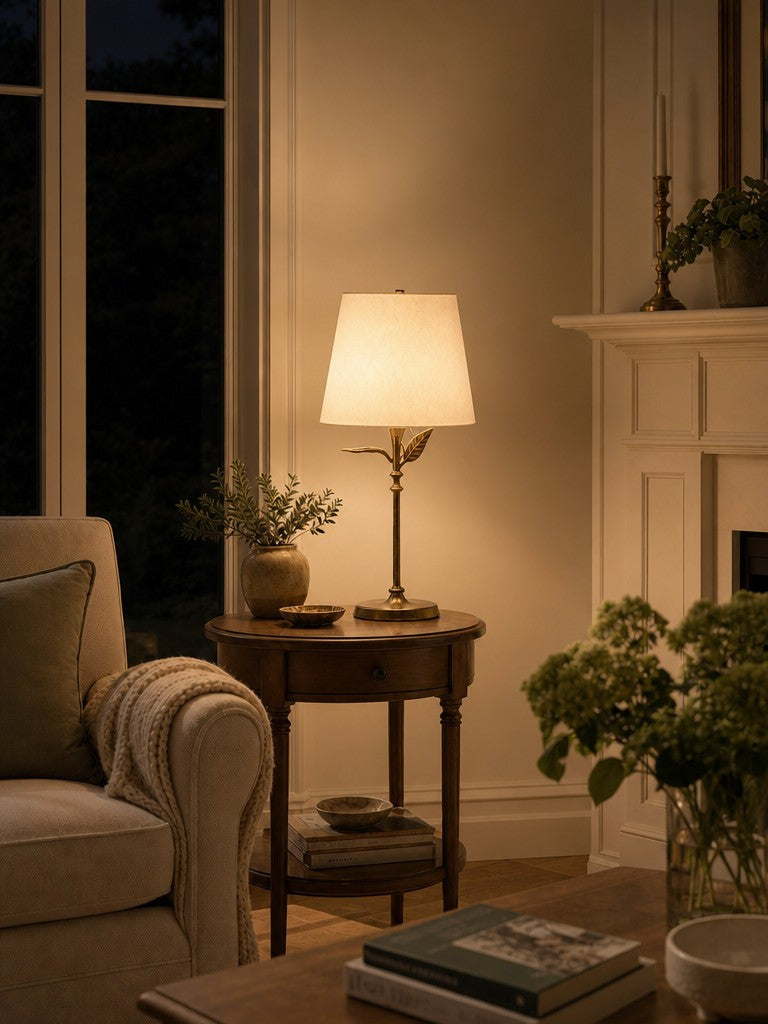 Roven Botanical Forged Metal Vintage Table Lamp - Rustic Accent for Living Room and Bedroom | Esilora