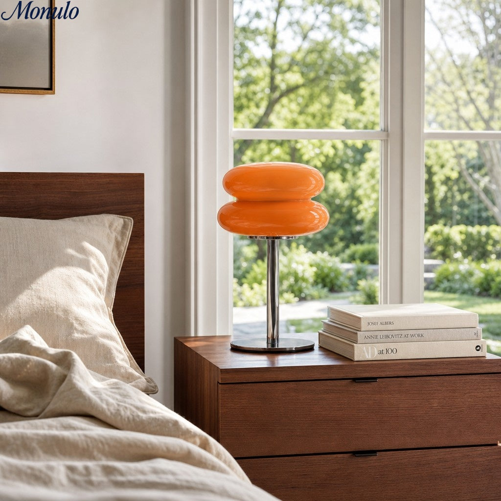 Glasentro Bauhaus-bordslampa med geometrisk glasdesign, modern accent för vardagsrum N12 | Esilora