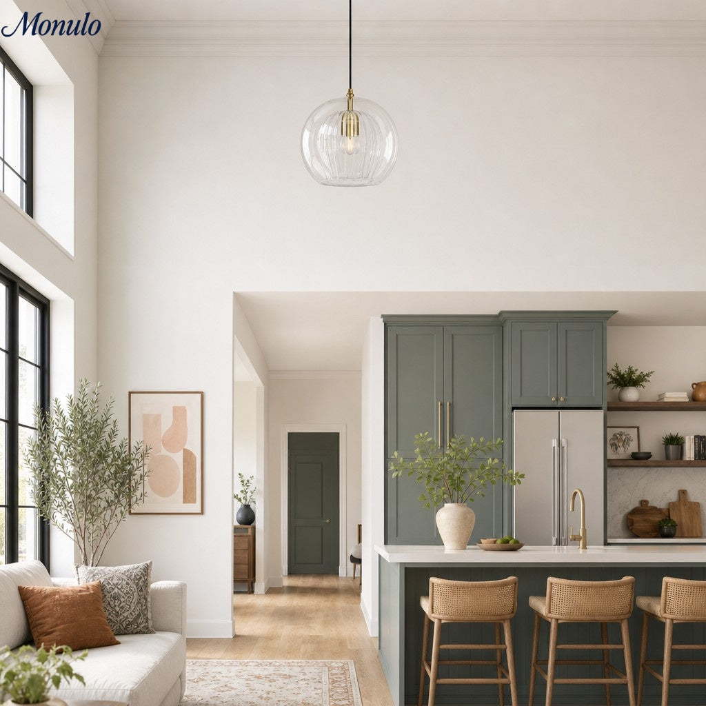 Modern Pleated Glass Pendant Light M39 | Esilora
