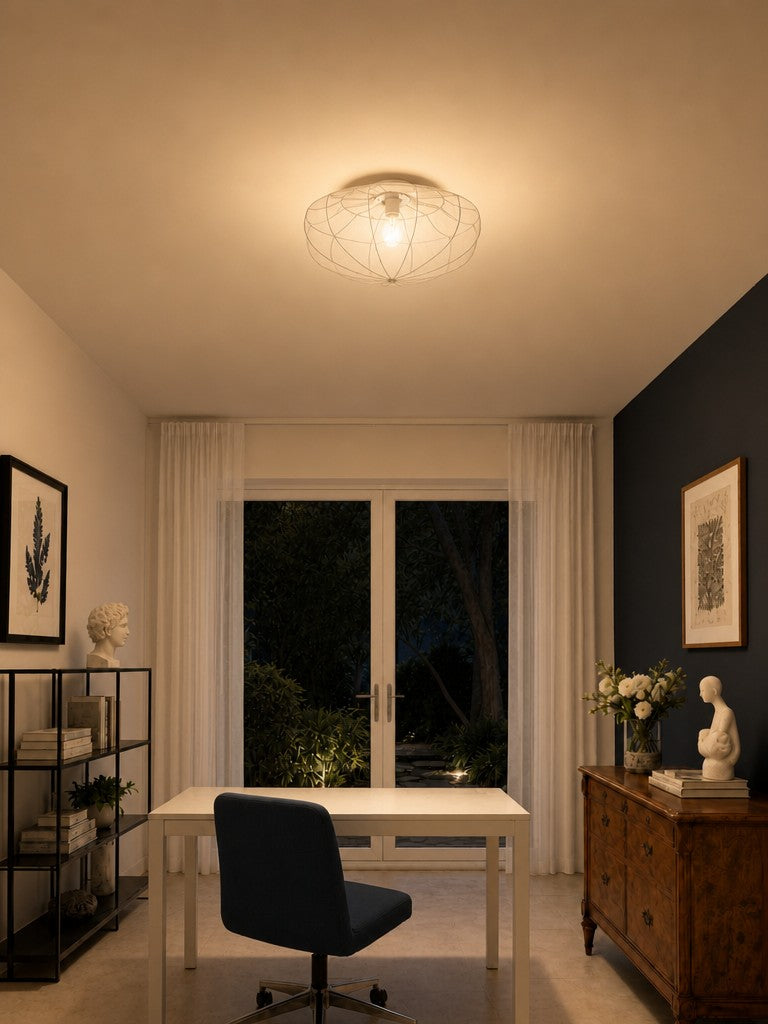 Lumifil Draped Mesh Ceiling Light – Boho Rustic Textured Shade Lamp for Living Room or Bedroom | Esilora