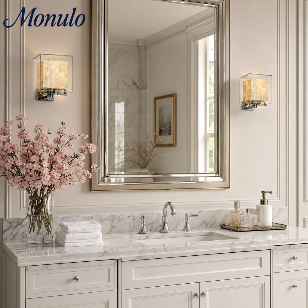 Lámpara de pared moderna con pantalla de vidrio geométrica para dormitorios y pasillos | Esilora