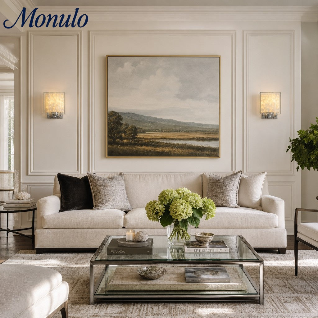Lámpara de pared moderna con pantalla de vidrio geométrica para dormitorios y pasillos | Esilora