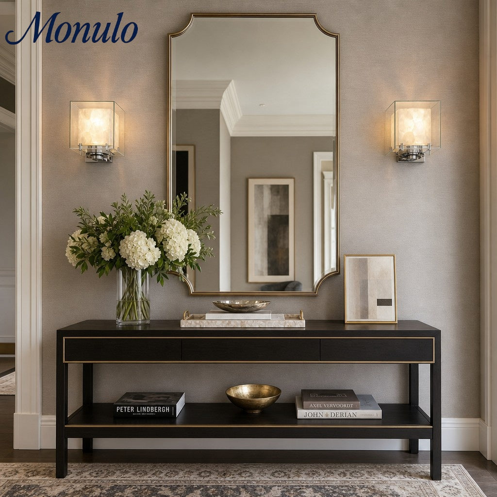 Lámpara de pared moderna con pantalla de vidrio geométrica para dormitorios y pasillos | Esilora