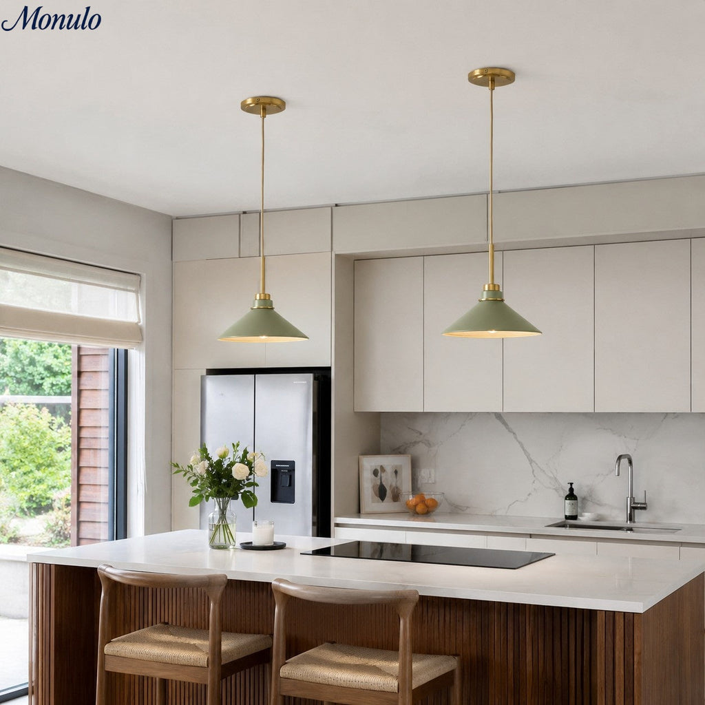 Aurenza Modern Farmhouse  Cone Pendant Light – Dimmable Kitchen and Entryway Lighting | Esilora