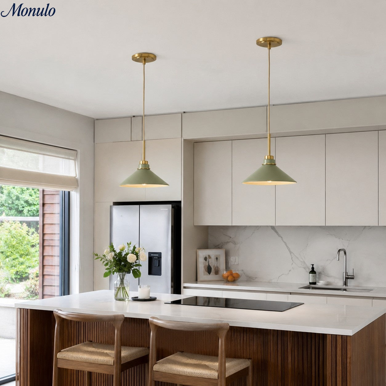 Aurenza Modern Farmhouse  Cone Pendant Light – Dimmable Kitchen and Entryway Lighting | Esilora