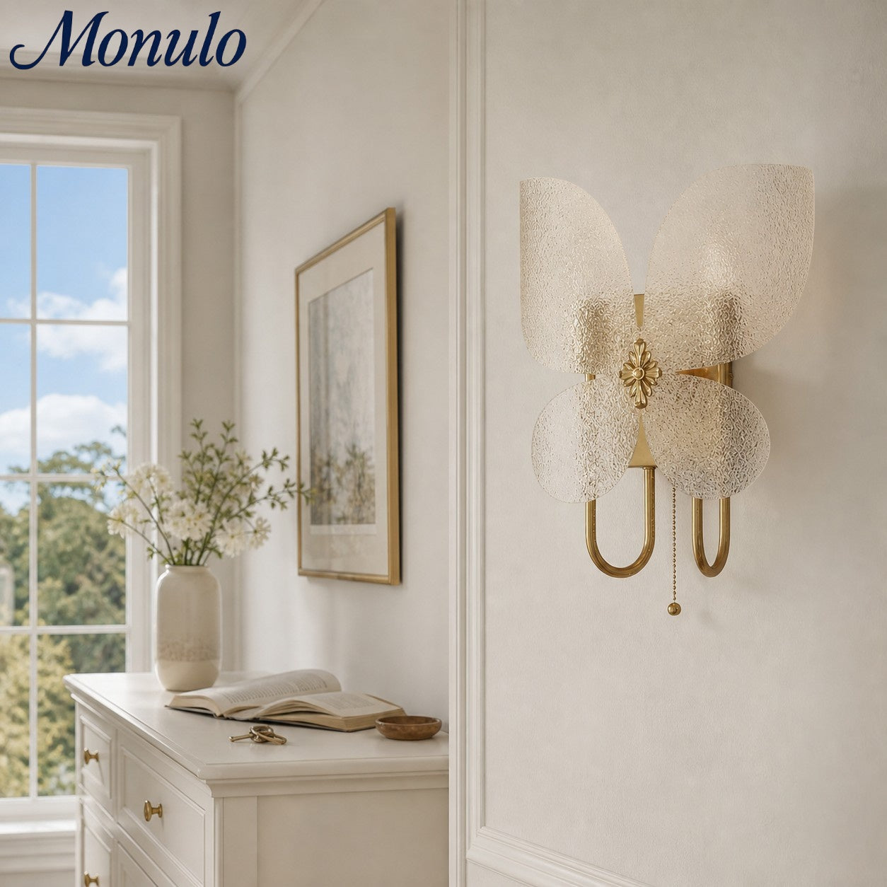 Lucenda Butterfly Wall Sconce - Gold French Vintage Decorative Wall Lamp for Bedroom and Hallway | Esilora