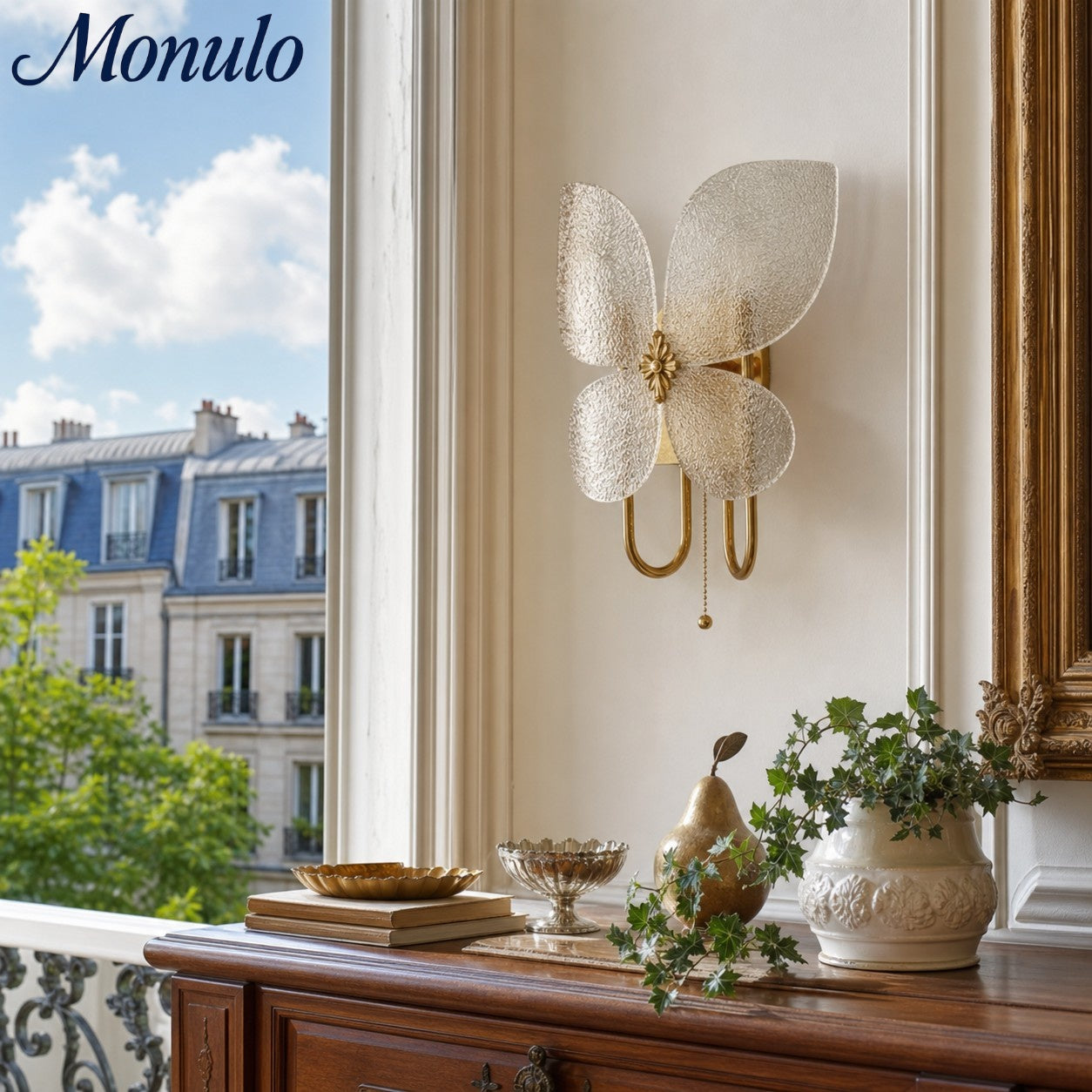 Lucenda Butterfly Wall Sconce - Gold French Vintage Decorative Wall Lamp for Bedroom and Hallway | Esilora