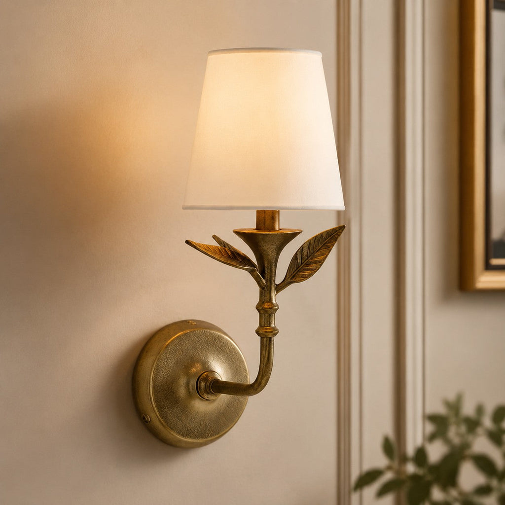 Roven Botanical Metal Wall Sconce Vintage-Inspired Metal Wall Light for Hallway and Bedroom | Esilora
