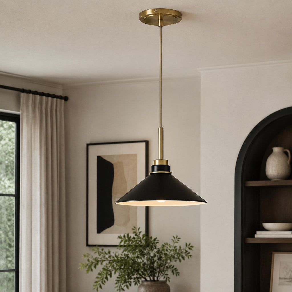 Aurenza Modern Farmhouse  Cone Pendant Light – Dimmable Kitchen and Entryway Lighting | Esilora