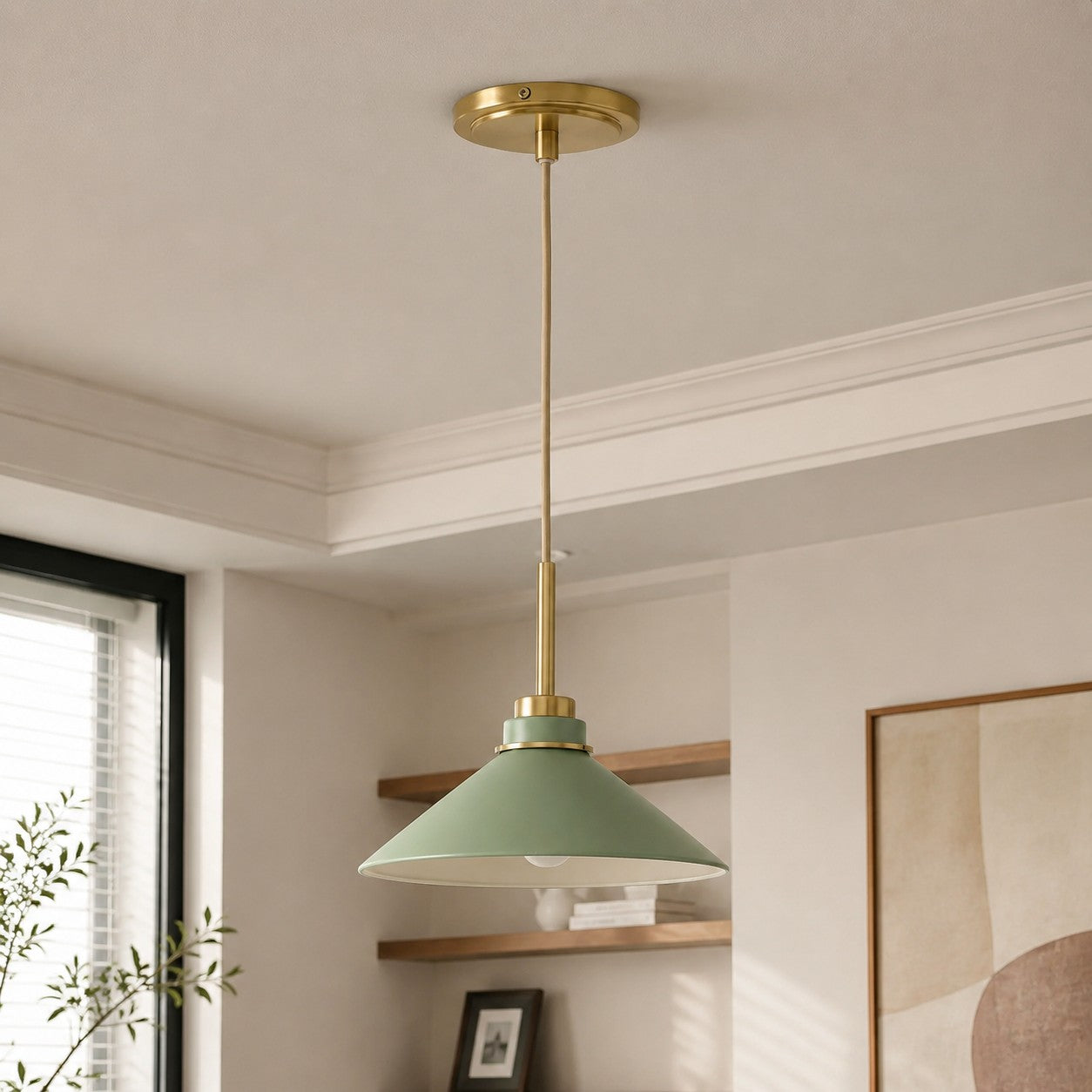 Aurenza Modern Farmhouse  Cone Pendant Light – Dimmable Kitchen and Entryway Lighting | Esilora