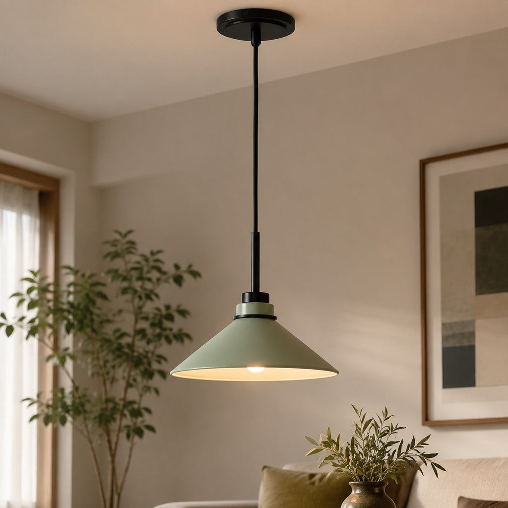Aurenza Modern Farmhouse  Cone Pendant Light – Dimmable Kitchen and Entryway Lighting | Esilora