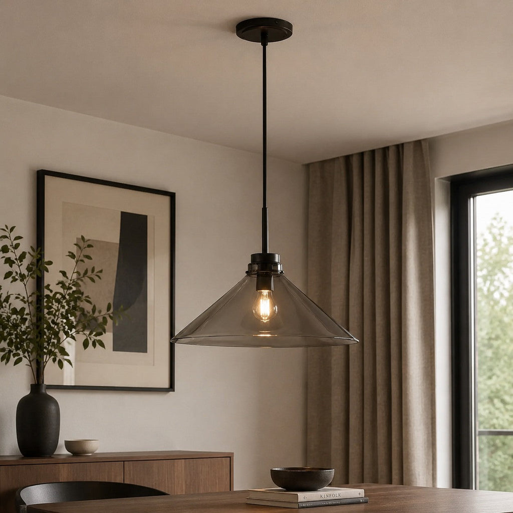 Aurenza Modern Farmhouse  Cone Pendant Light – Dimmable Kitchen and Entryway Lighting | Esilora