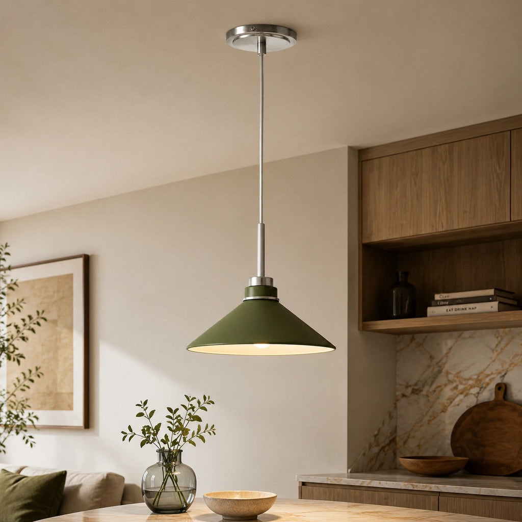 Aurenza Modern Farmhouse  Cone Pendant Light – Dimmable Kitchen and Entryway Lighting | Esilora