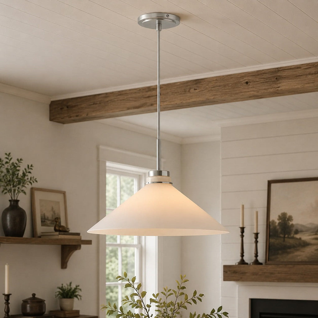Aurenza Modern Farmhouse  Cone Pendant Light – Dimmable Kitchen and Entryway Lighting | Esilora