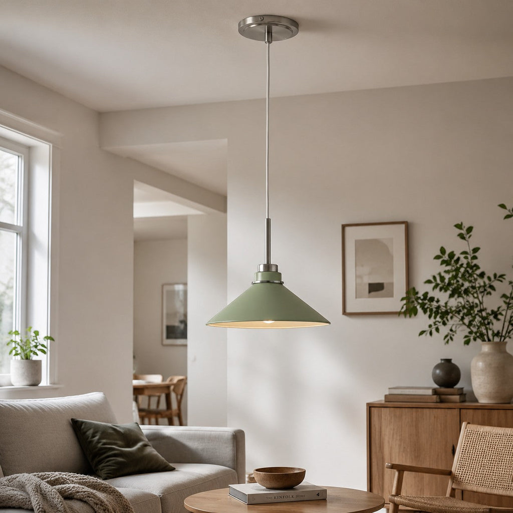 Aurenza Modern Farmhouse  Cone Pendant Light – Dimmable Kitchen and Entryway Lighting | Esilora