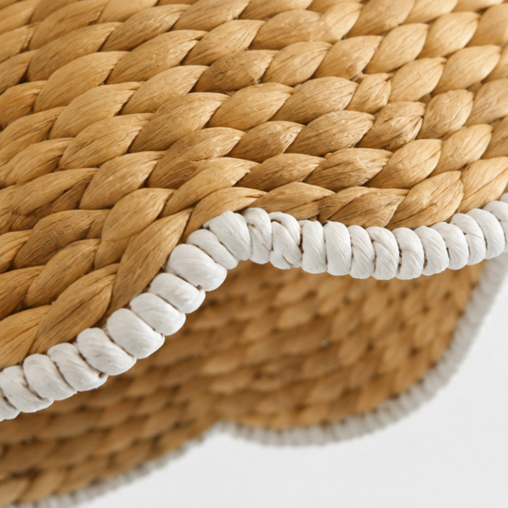 Ruvest Farmhouse Flush Mount Ceiling Light - Scallop Rattan for Warm Interiors | Esilora