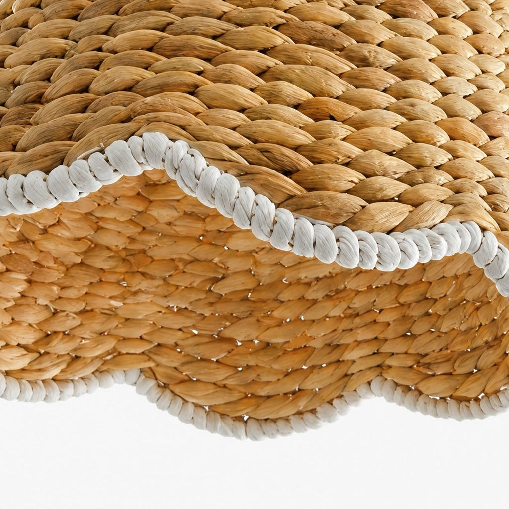 Ruvest Farmhouse Flush Mount Ceiling Light - Scallop Rattan for Warm Interiors | Esilora