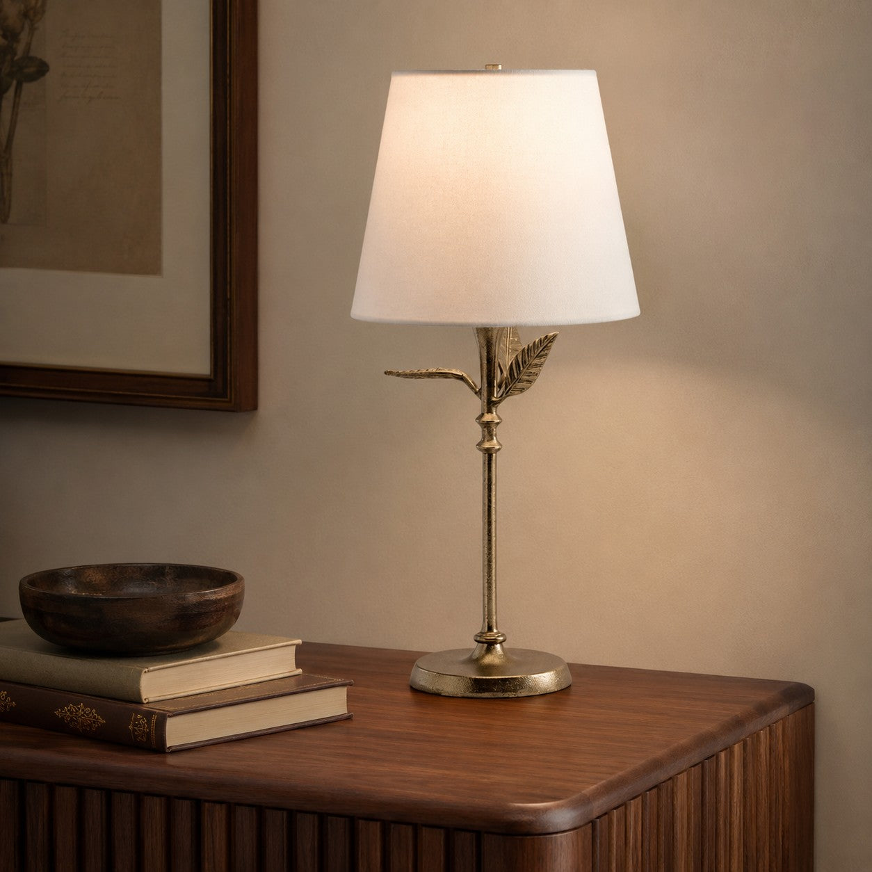 Roven Botanical Forged Metal Vintage Table Lamp - Rustic Accent for Living Room and Bedroom | Esilora