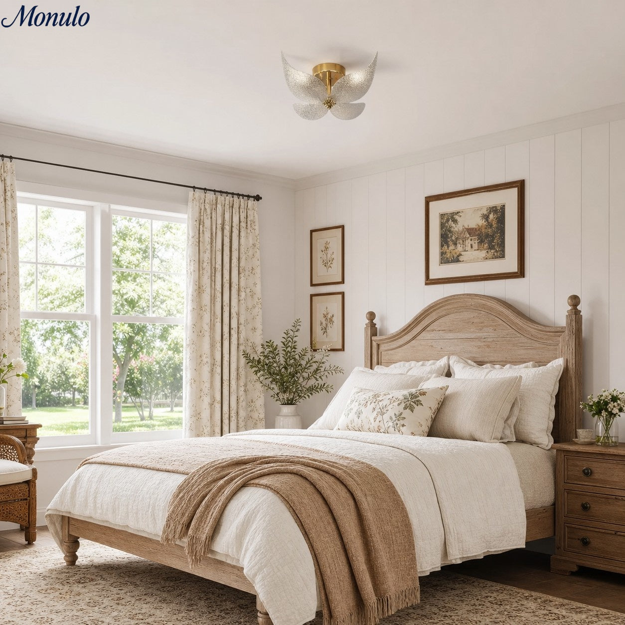 Lucenda Butterfly Flush Mount Ceiling Light - Gold Acrylic Retro Lamp for Hallway and Entryway | Esilora