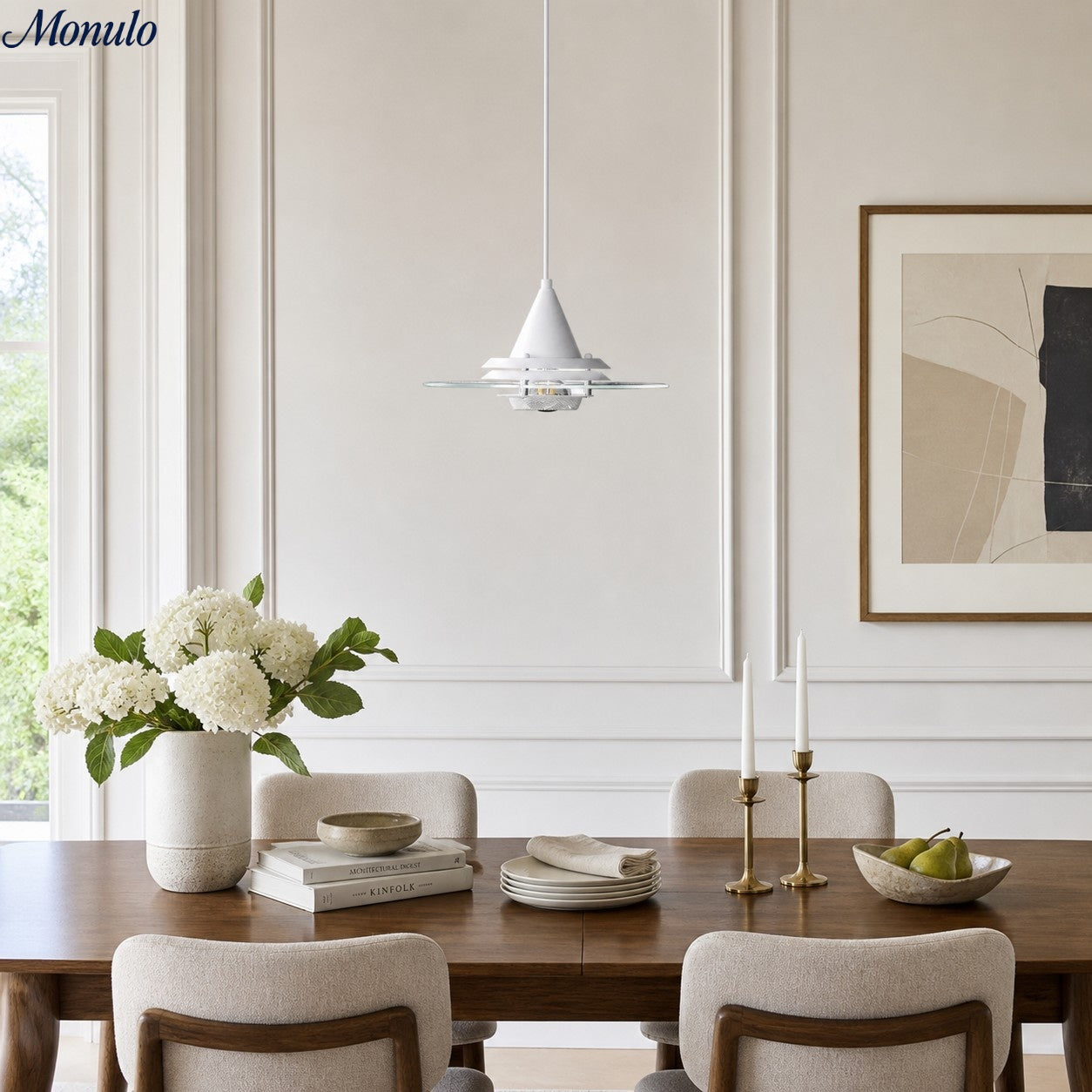 Kallera UFO Pendant Light - Metal and Glass Vintage Modern Hanging Lamp for Dining Room | Esilora