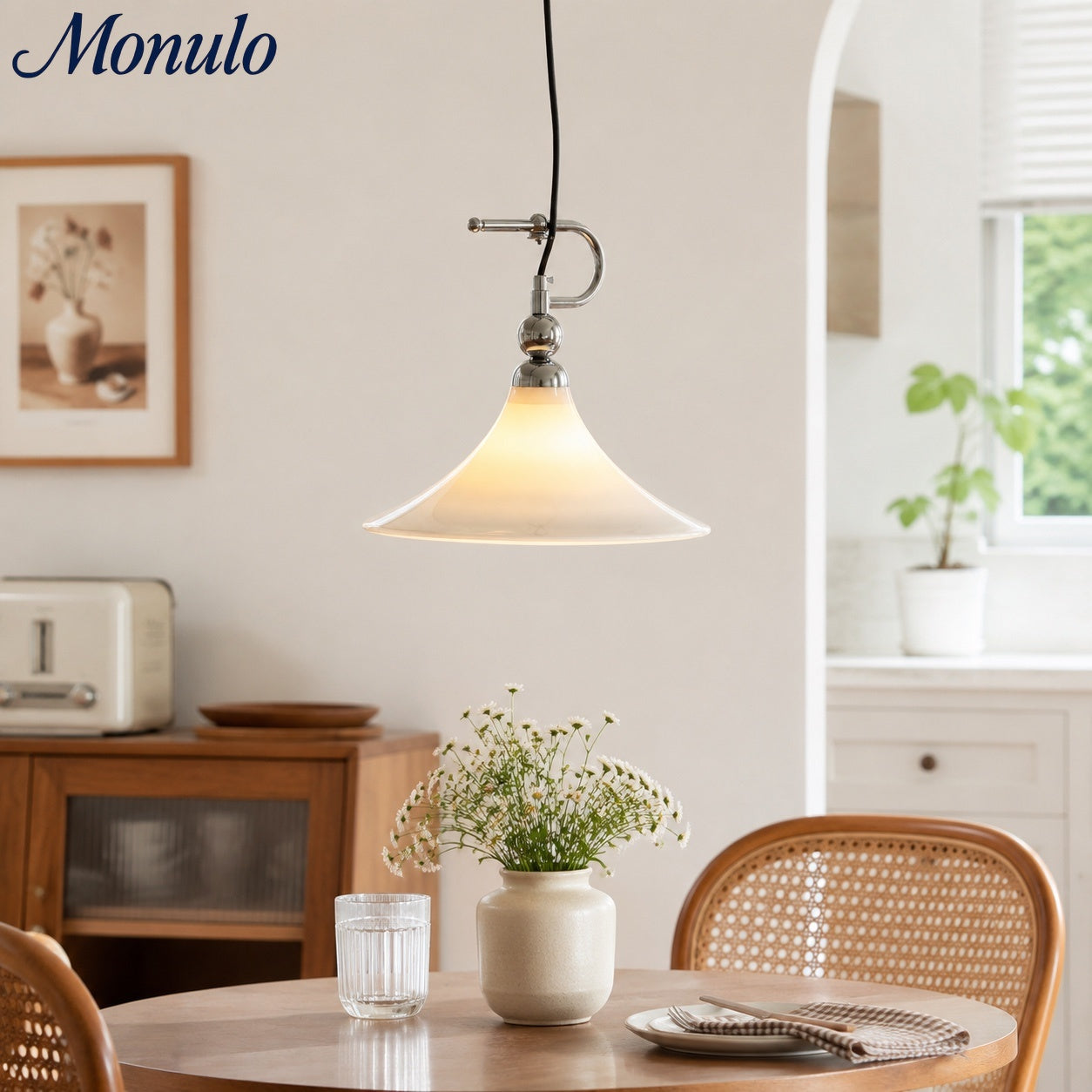 Suspension en verre dégradé Kallera – Lampe suspendue artistique moderne pour chambre, couloir et vestiaire | Esilora