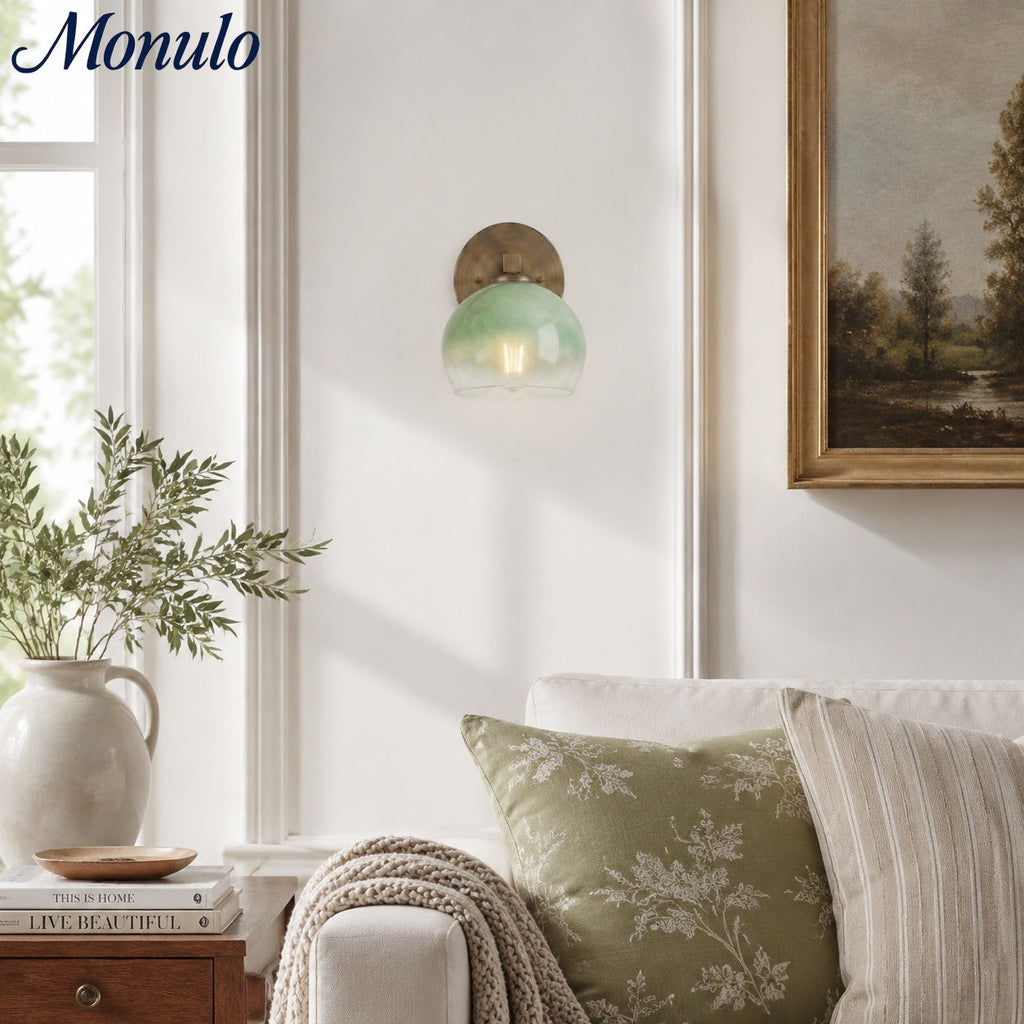Javina globus-vegglampe – minimalistisk lampe i metall og glass med klokkeform for belysning i stue og soverom | Esilora
