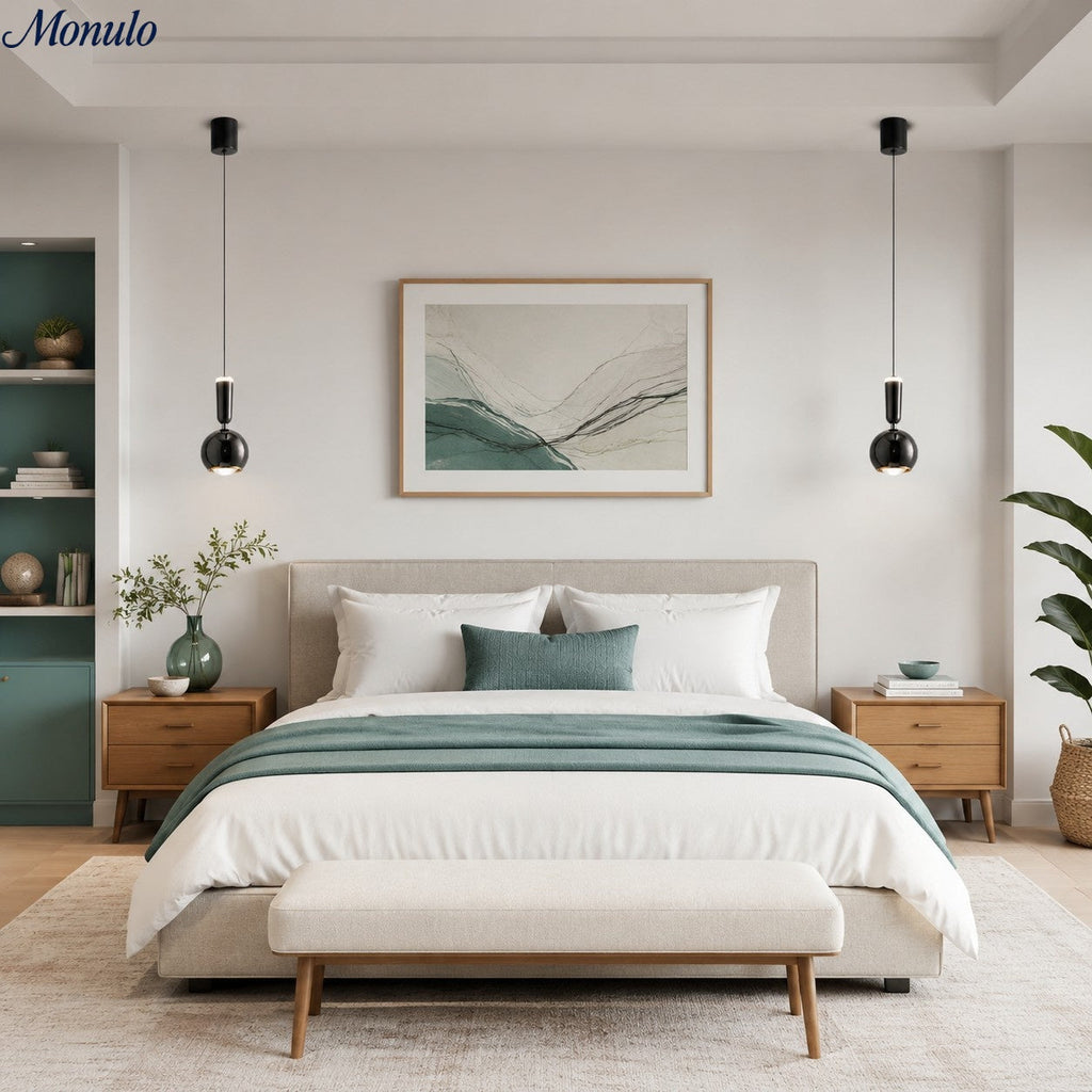Suspension moderne Ivoran - Lampe suspendue fine, réglable, en métal et acrylique pour chambre et couloir | Esilora