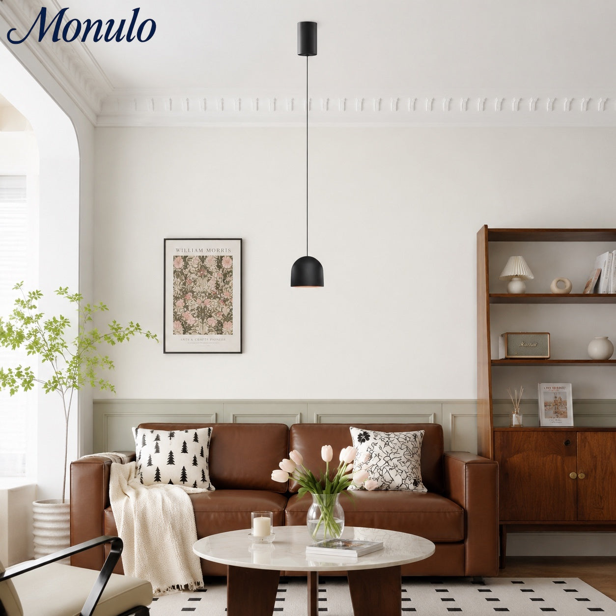 Luz suspensa elevável Ivoran - Candeeiro fino e minimalista em alumínio e acrílico para mesa de cabeceira e secretária | Esilora