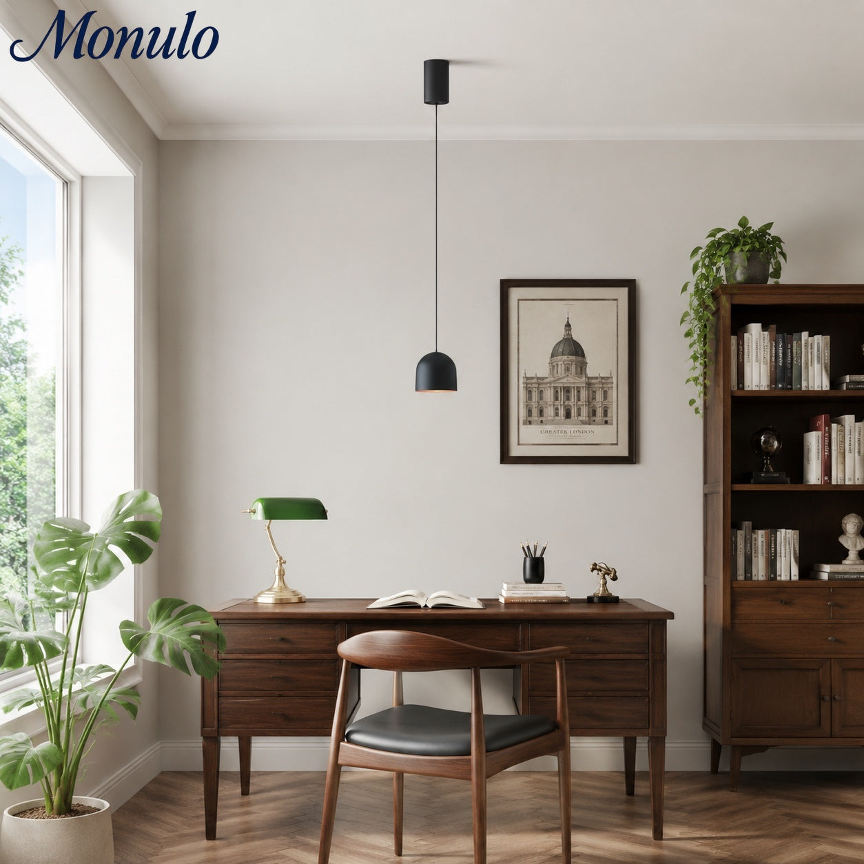 Luz suspensa elevável Ivoran - Candeeiro fino e minimalista em alumínio e acrílico para mesa de cabeceira e secretária | Esilora