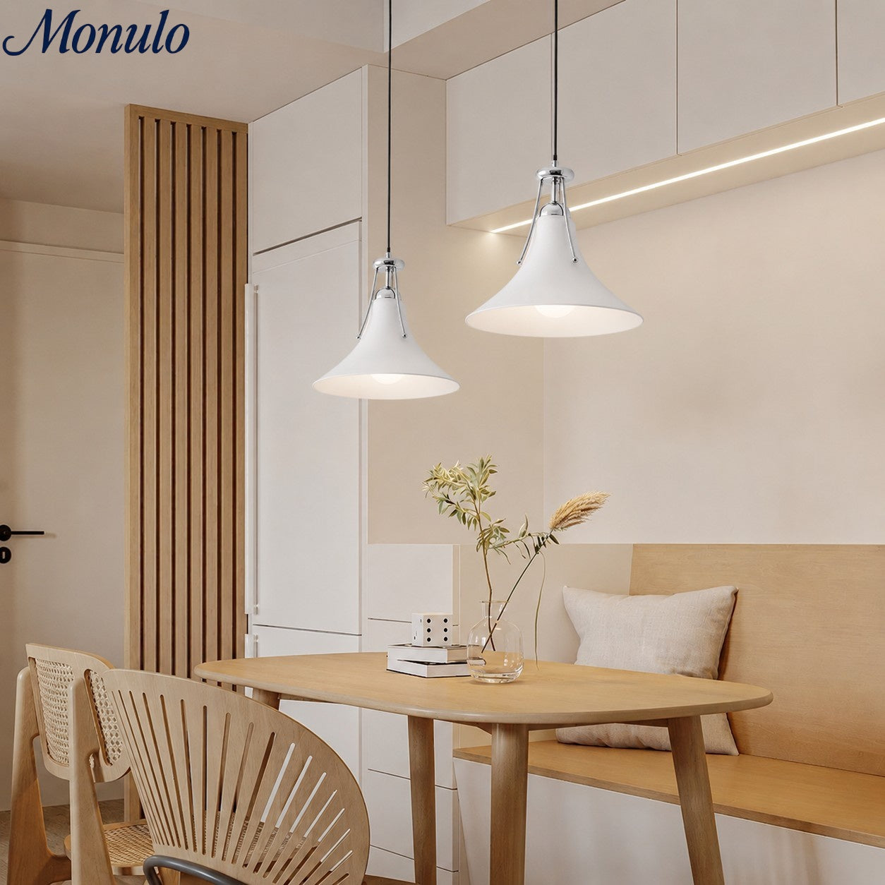 Suspension Kallera - Verre blanc et chrome, style magnolia, pour chambre et couloir | Esilora