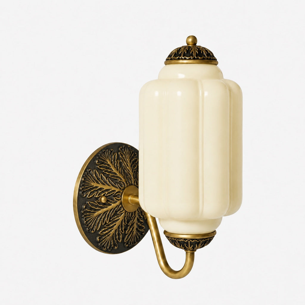 Vintage Milk Glass Sconce Bedside Hallway Eloise Wall Sconce | Esilora