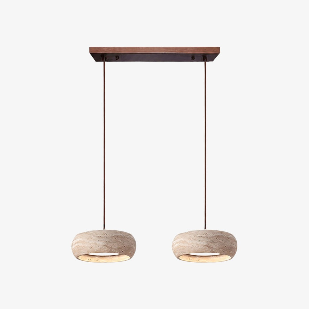 Kairis Travertine Natural Stone Pendant Light - Vintage Style Lighting for Dining and Living Spaces | Esilora