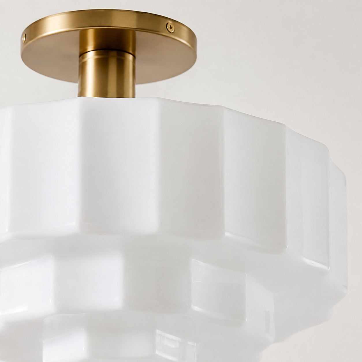 Geotower Glass Tiered Flush Ceiling Light - Vintage Inspired Glass Metal Ceiling Fixture for Home | Esilora