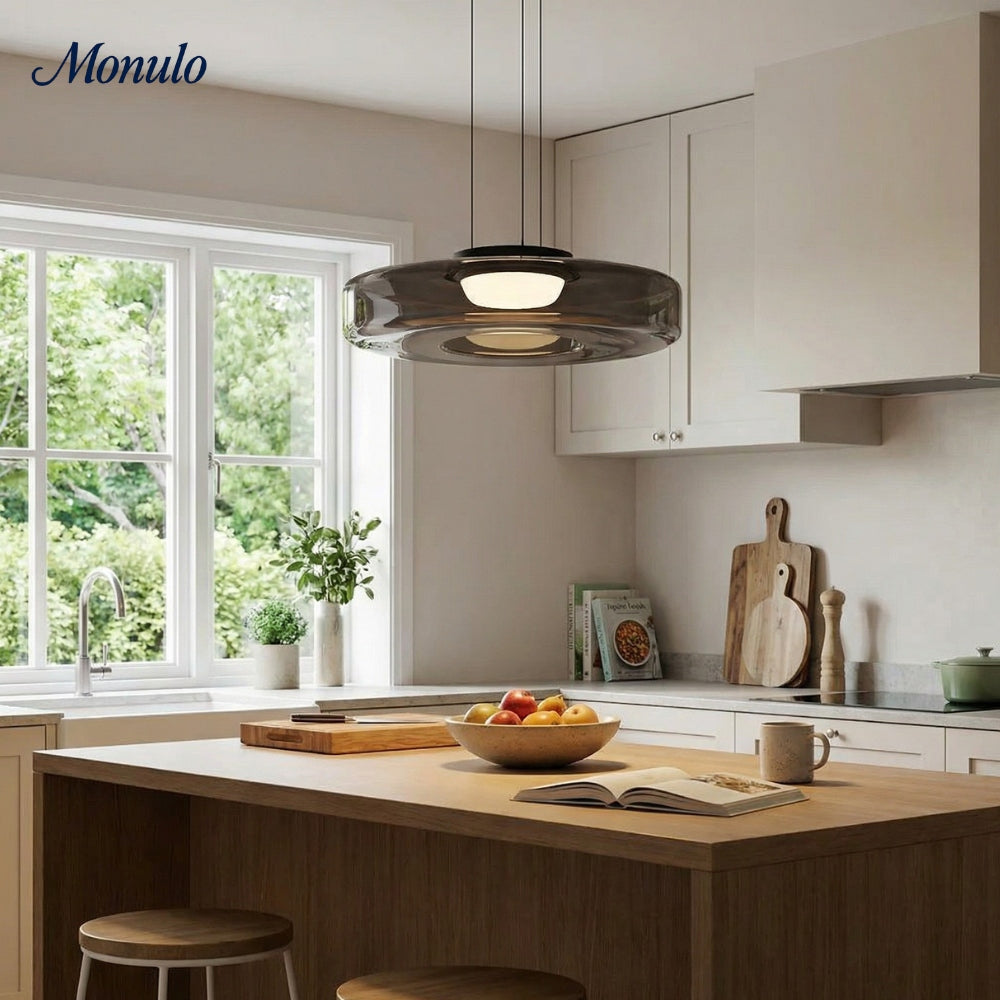 Verdoma Stacked Disc Form Glass Pendant Light Contemporary Nordic Lighting for Kitchens | Esilora