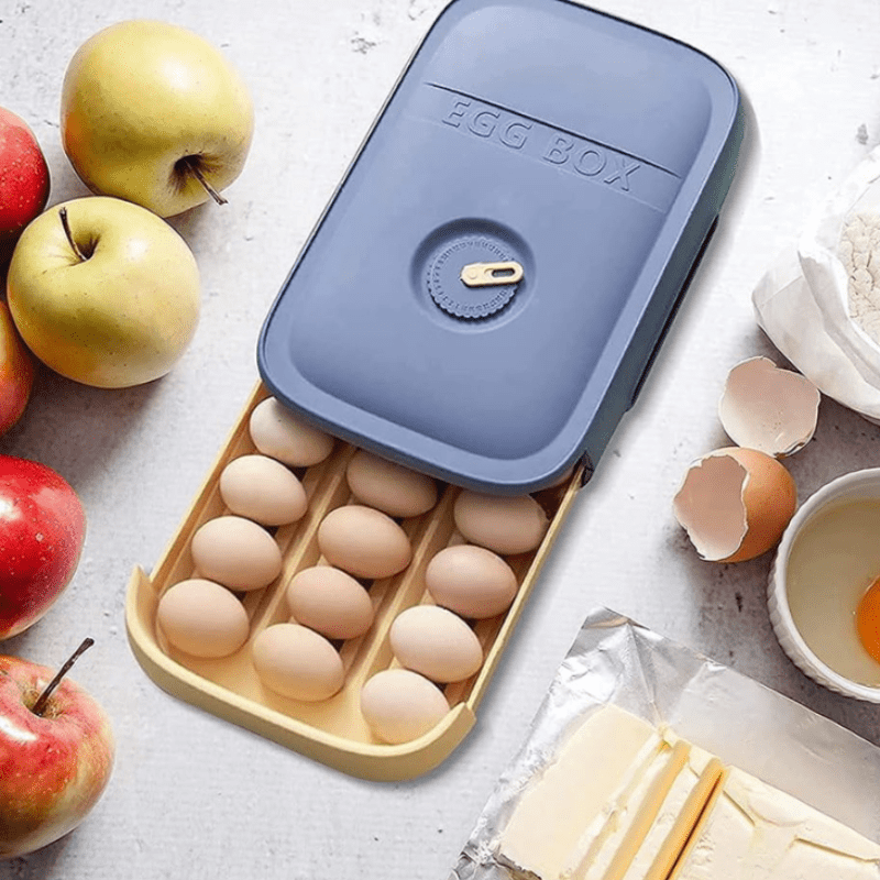 CoolNest Eierschublade für 18 bis 20 Eier mit Frischeanzeige für effiziente Hobbyköche