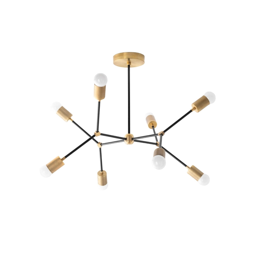 Mobilux Line Geometric Chandelier – Modern Metal Light for Bedroom | Esilora