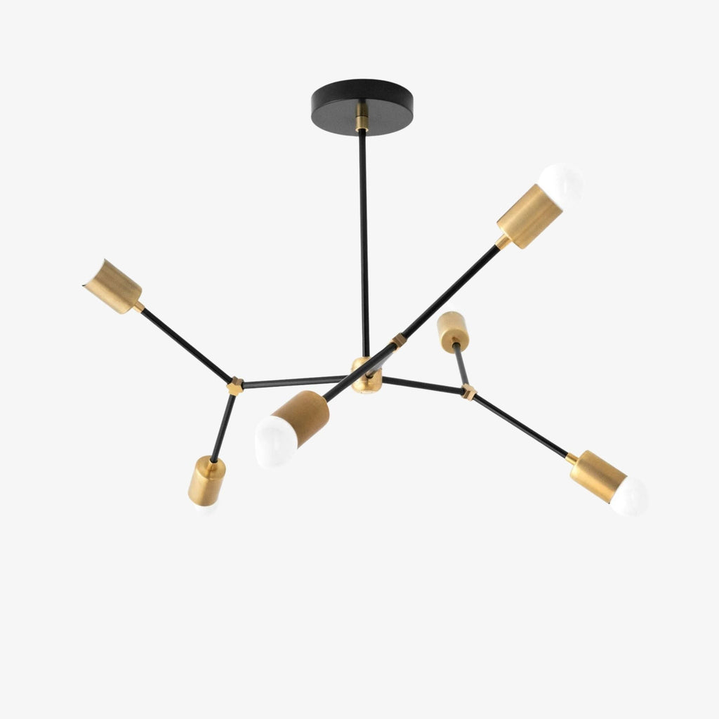 Mobilux Line Geometric Chandelier – Modern Metal Light for Bedroom | Esilora