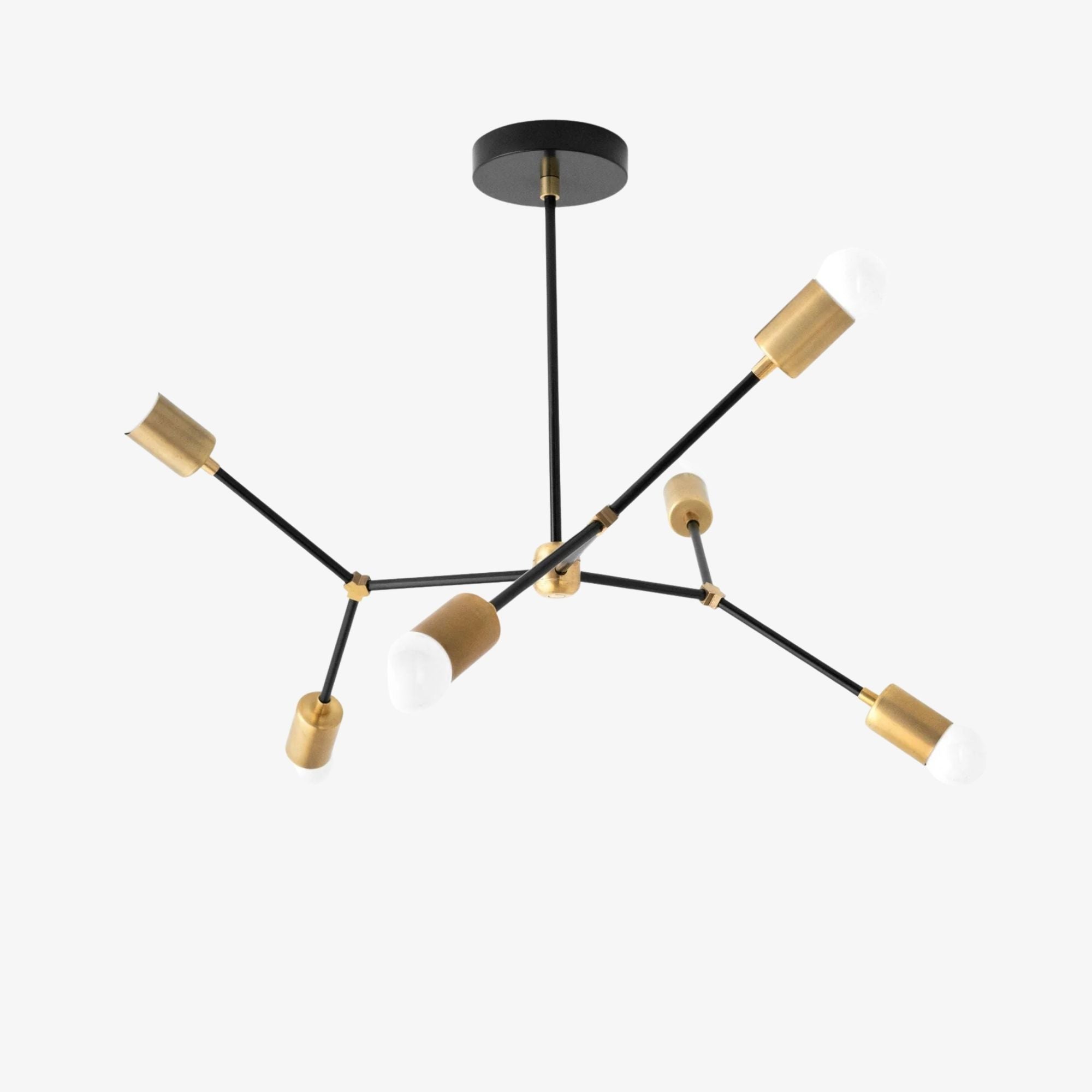 Mobilux Line Geometric Chandelier – Modern Metal Light for Bedroom | Esilora