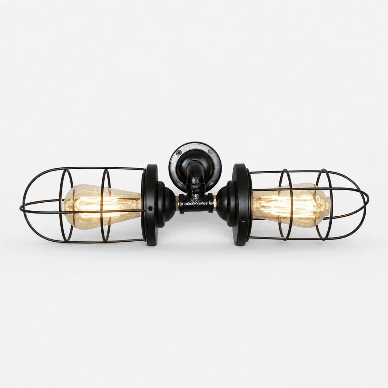 Industrial Cage Wall Sconce Light, Vintage Metal Wall Fixture for Hallways, Vanity, Bar and Bedroom | Esilora