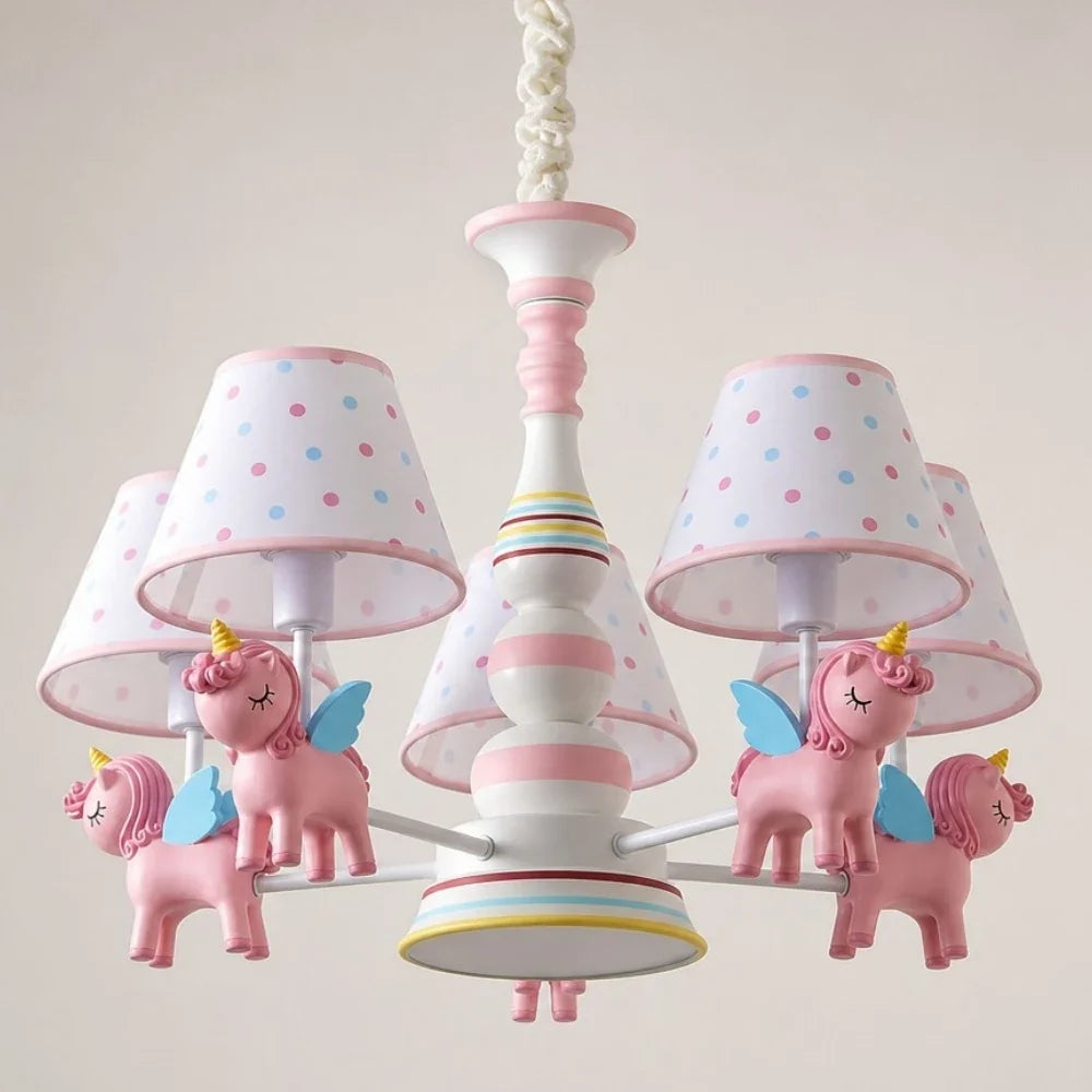 Lustre pour chambre d’enfant avec abat-jour en tissu, pour chambre, salle de jeux et nursery | Esilora