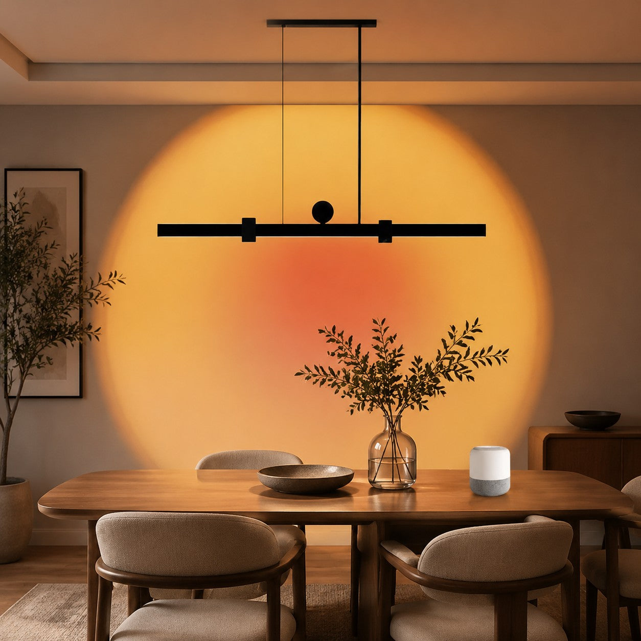 Linear Wall-Wash Dining Pendant Light | Esilora