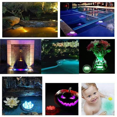 AquaGlow Colorful Rechargeable Waterproof LED Lights for Ponds & Pools