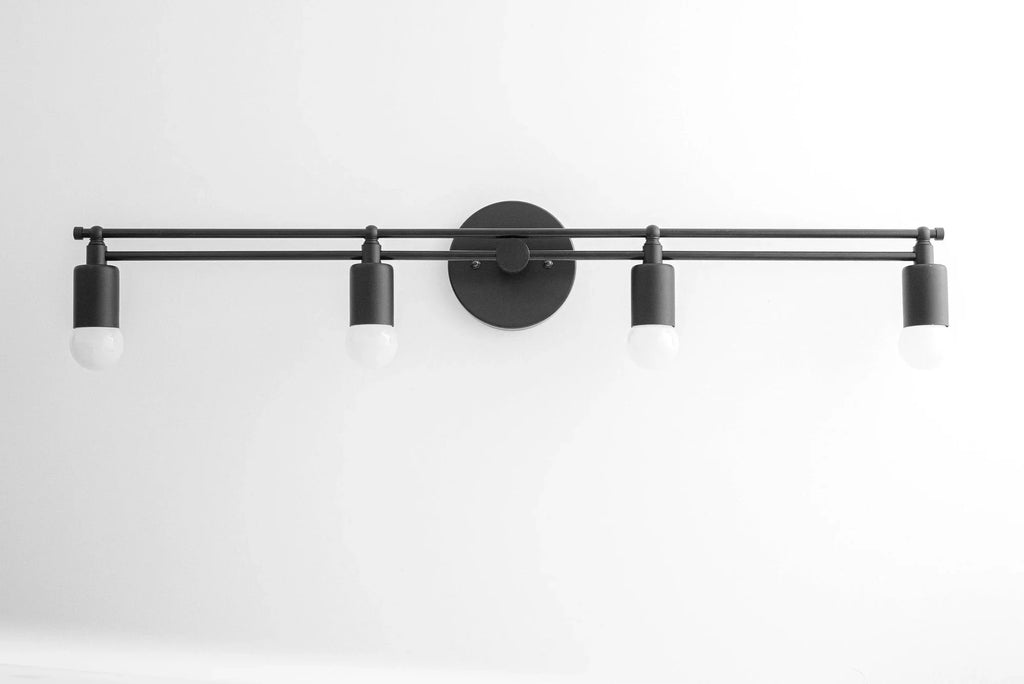 Mobilux Line Sleek Multi-Head Bathroom Wall Light – Designer Vanity Sconce with Glass Shades | Esilora
