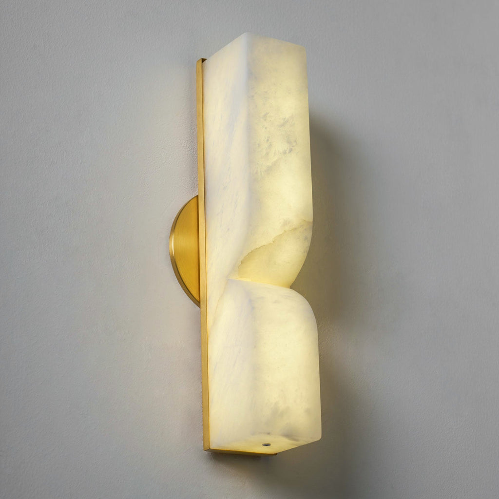 Moderne rechteckige Alabaster-Wandleuchte – Minimalistische Leuchte für Schlafzimmer Flur Wohnzimmer | Esilora