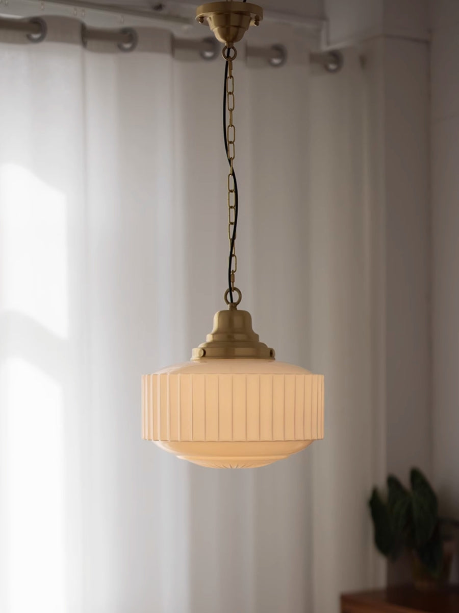 Opalume Glass Pendant Light – Vintage Milk Glass Pendant Light with Art Deco Style | Esilora