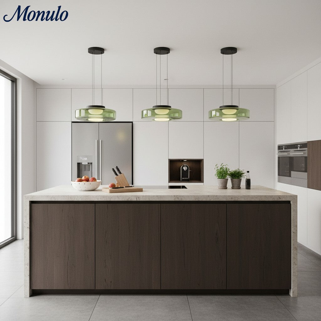 Verdoma Stacked Disc Form Glass Pendant Light Contemporary Nordic Lighting for Kitchens | Esilora