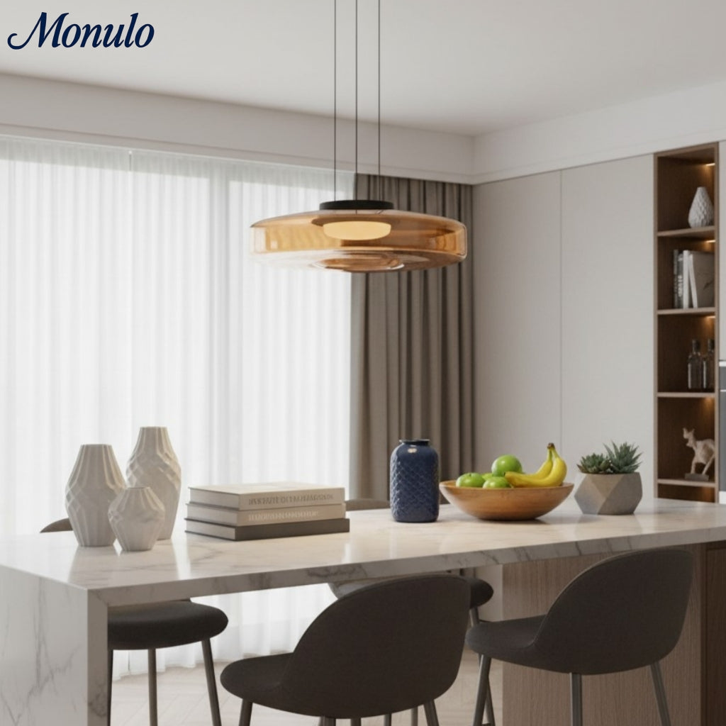 Verdoma Stacked Disc Form Glass Pendant Light Contemporary Nordic Lighting for Kitchens | Esilora
